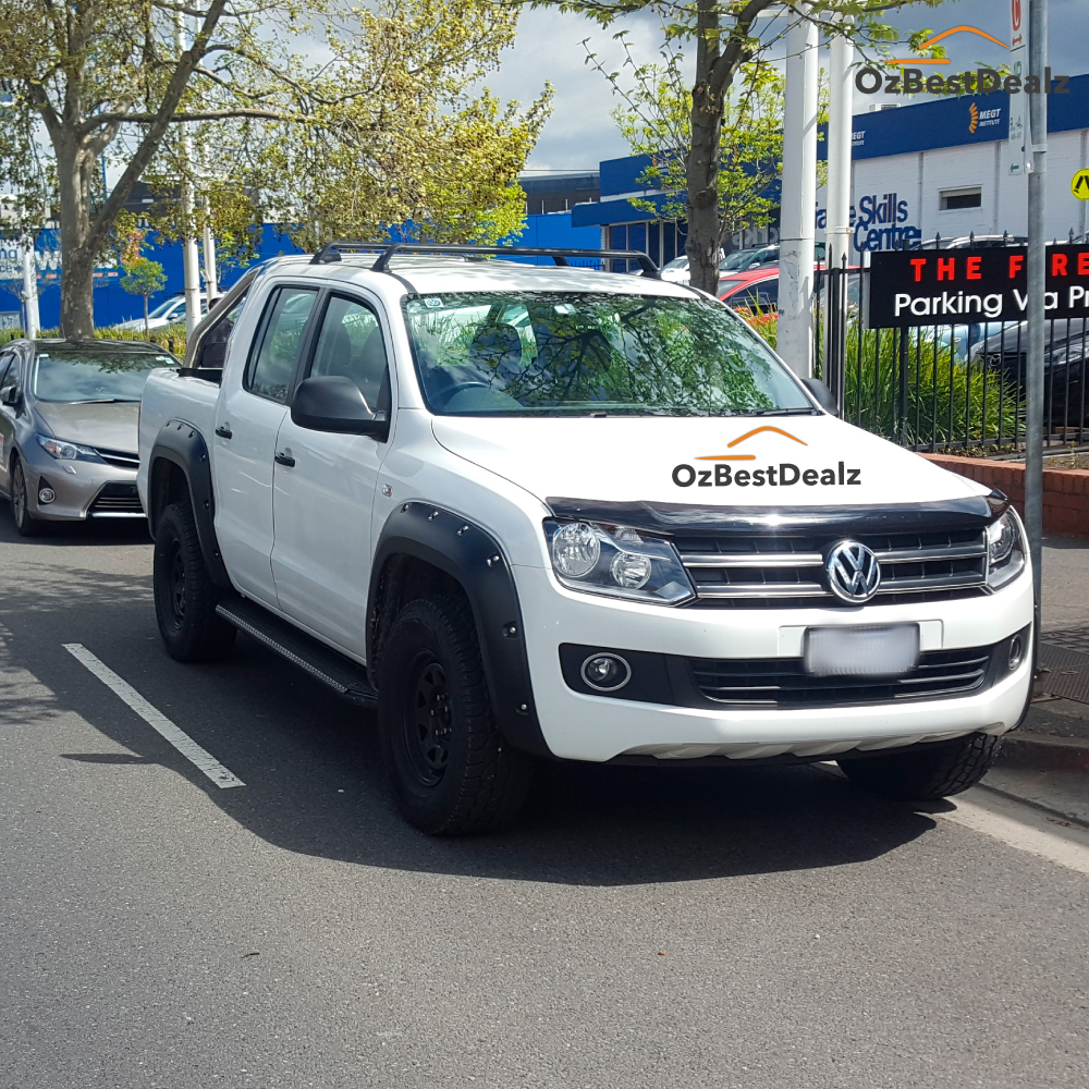 AMAROK MATTE BLACK POCKET STYLE FENDER FLARES GUARDS 2010 2011 2012