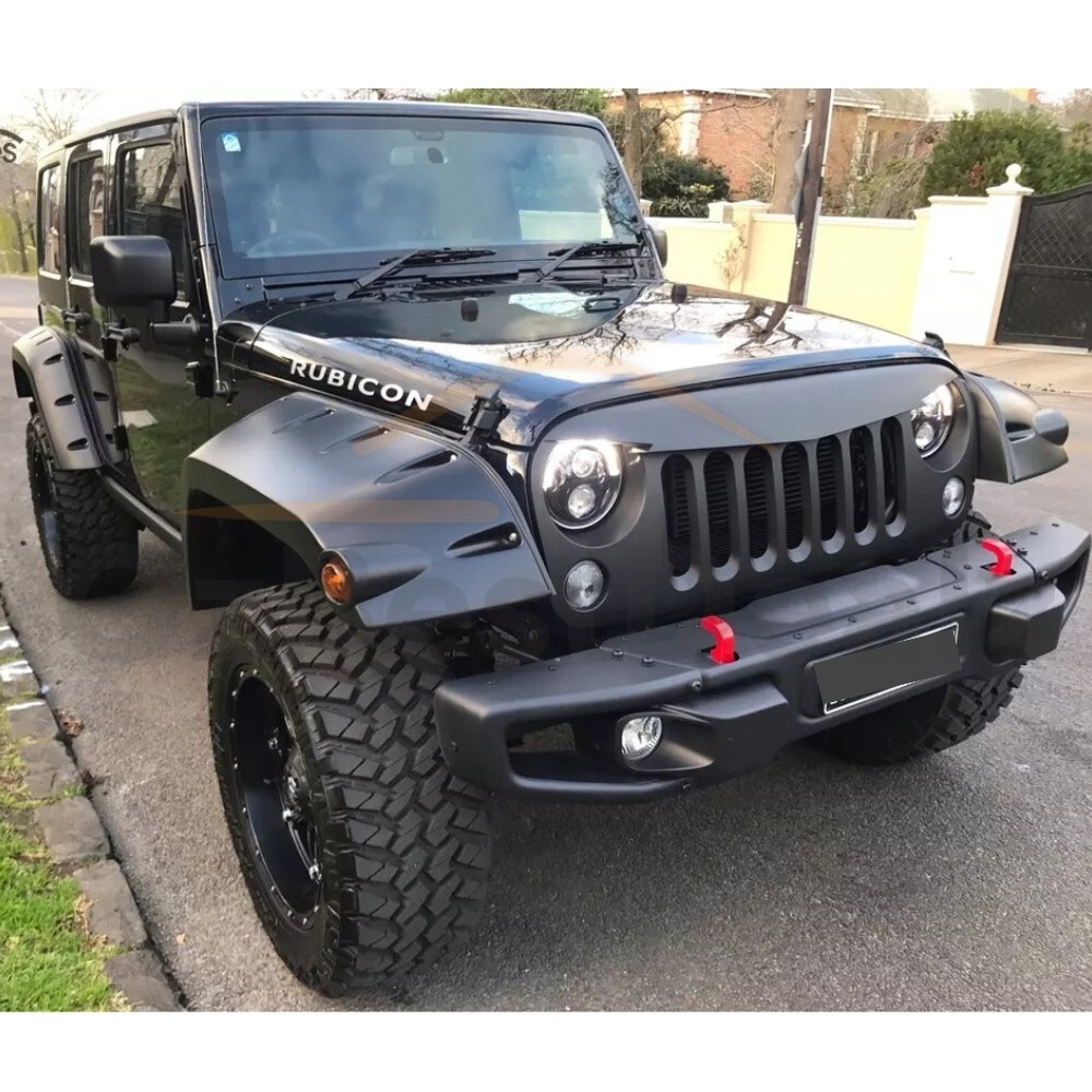 JEEP WRANGLER JK 07-17 POCKET STYLE FENDER FLARES / GUARD WHEEL ARCH BLACK