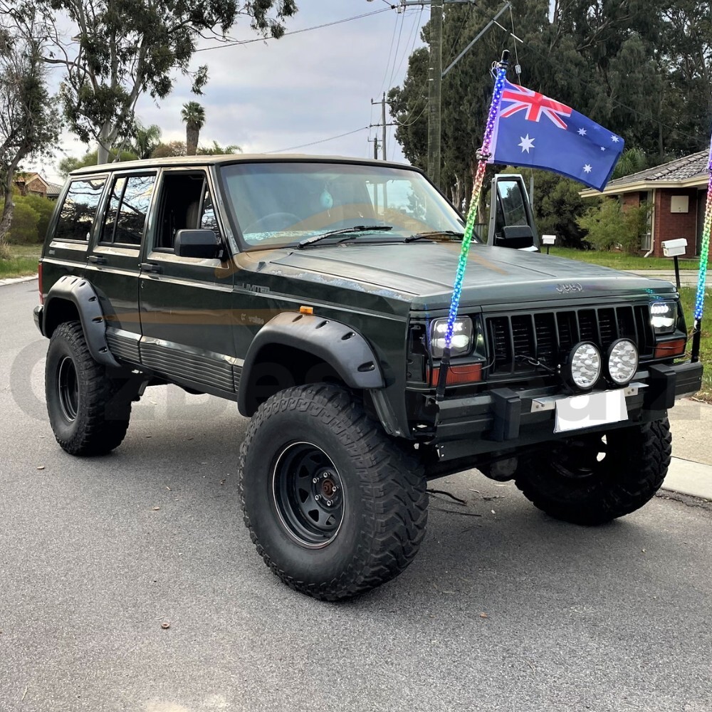 JEEP CHEROKEE XJ 1984-2001 POCKET STYLE MATTE BLACK FENDER FLARES JUNGLE  GUARD