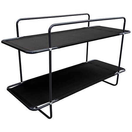 DOUBLE BUNK BED BLACK STRETCHER CAMPING OUTDOOR BED