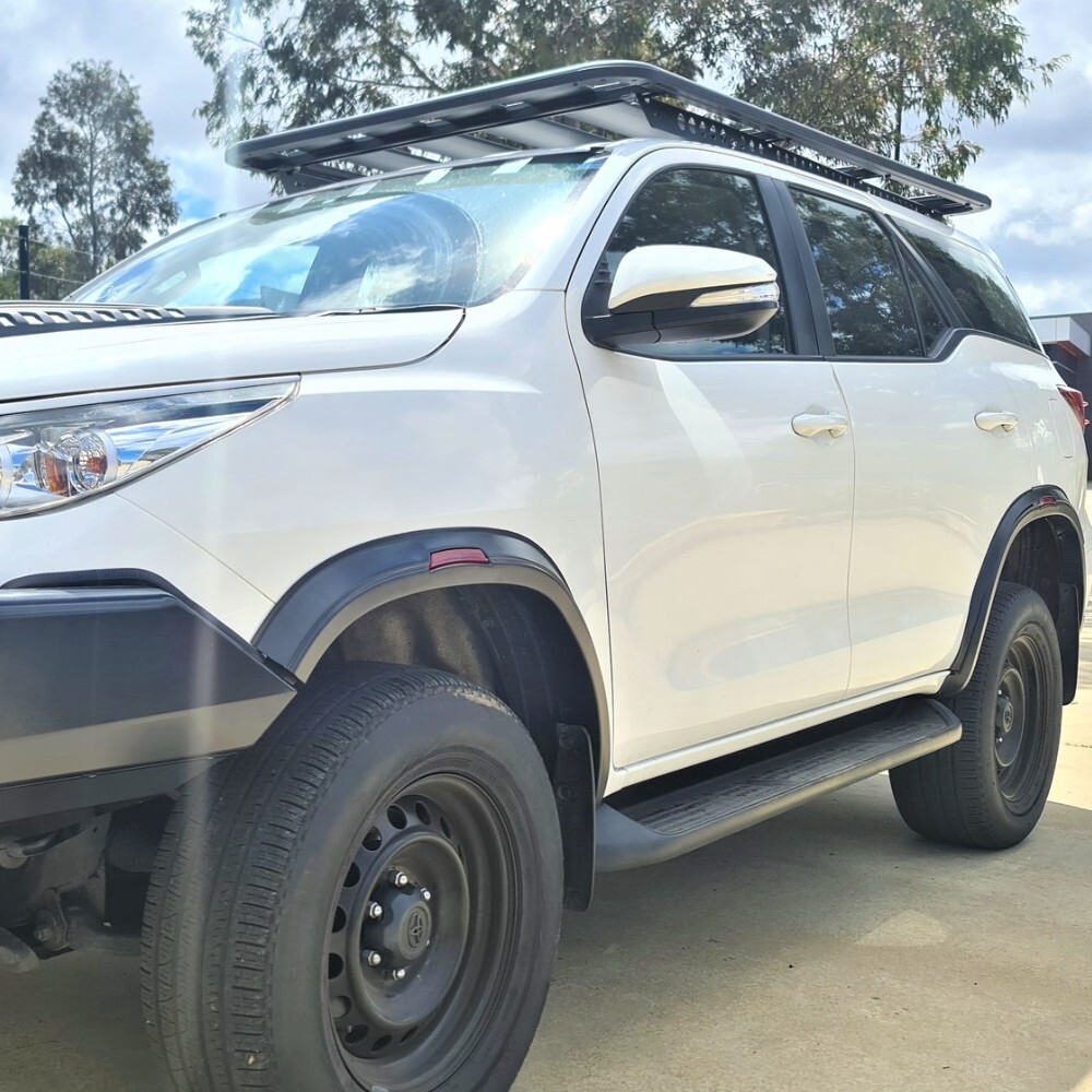 Thin Slim Fenders Flares suits Toyota Fortuner 2016 Onward Satin Black