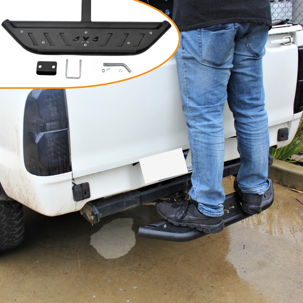 Rear Tow Hitch Step up Ladder Platform 4x4 Tub Black Powder Coated Steel