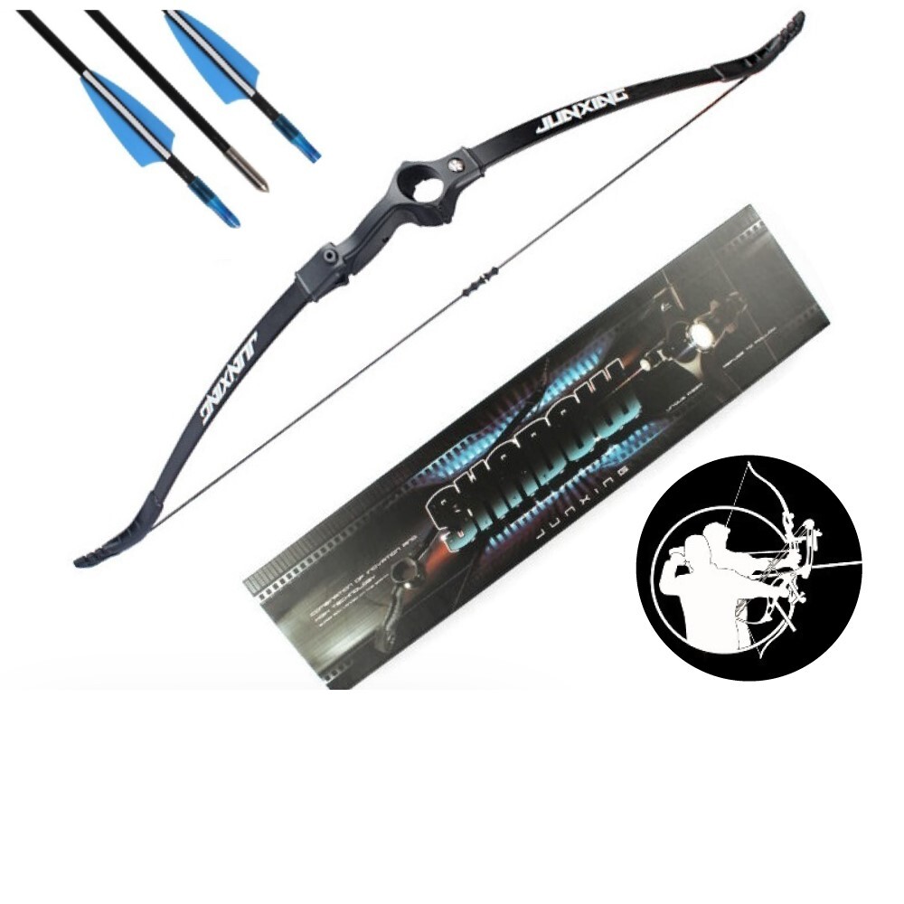 20 LBS RECURVE KIDS BOW BLACK + 3 ARROWS (L & R HAND)