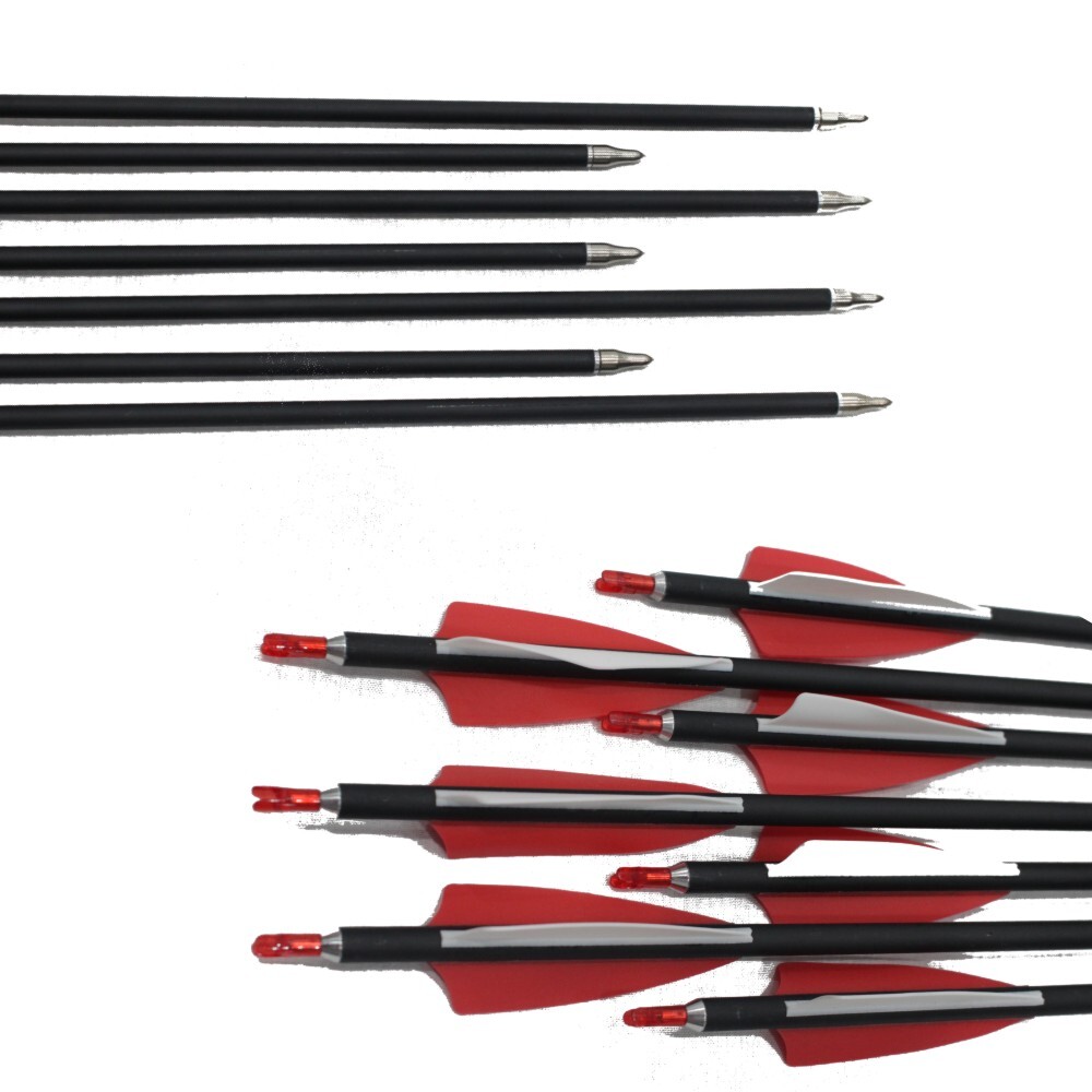 31" CARBON ARCHERY ARROWS WITH  STAINLESS STEEL ARROWHEADS FOR HUNTING TARGET PRACTICE 5/10/15/20 - PACK
