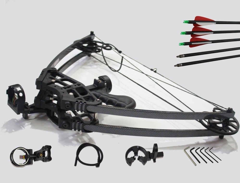 50lbs Hunting Triangle Black Compound Bow Left and Right Handed