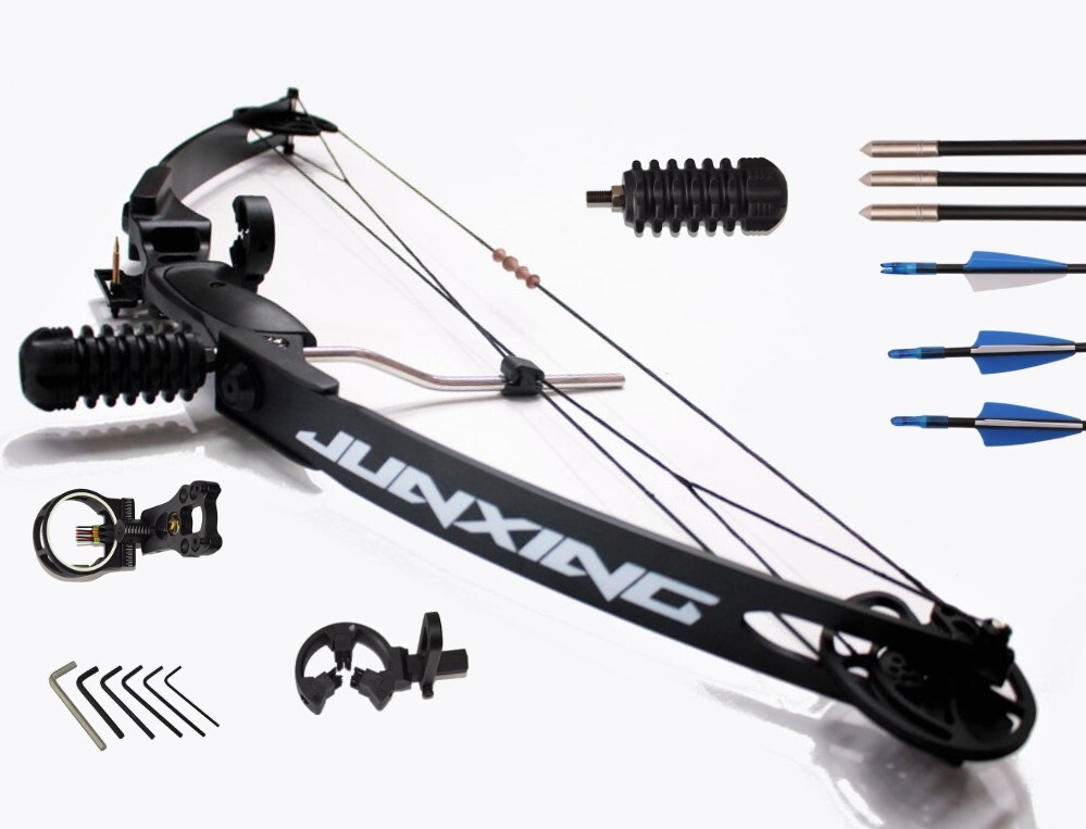 30-50lbs Black Compound Bow + Accessories + 10 Arrows
