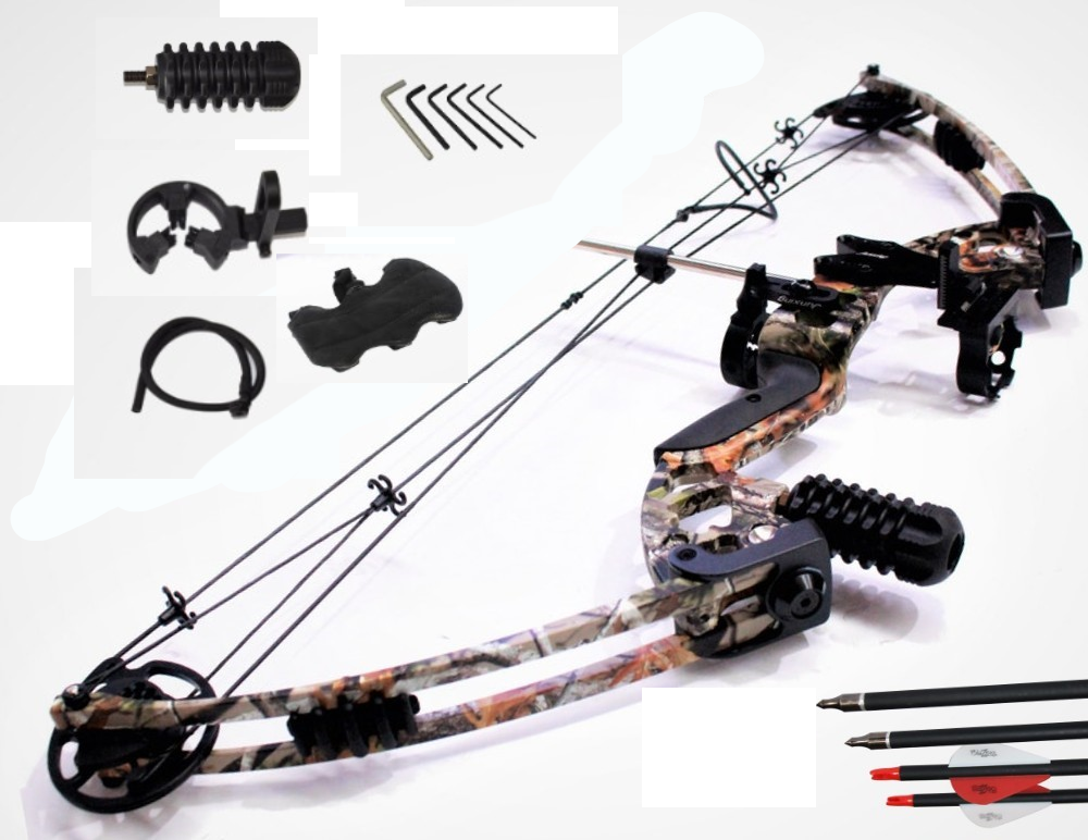 Camo Compound bow 30-60lbs 5 x Arrows + Accessories Package RH