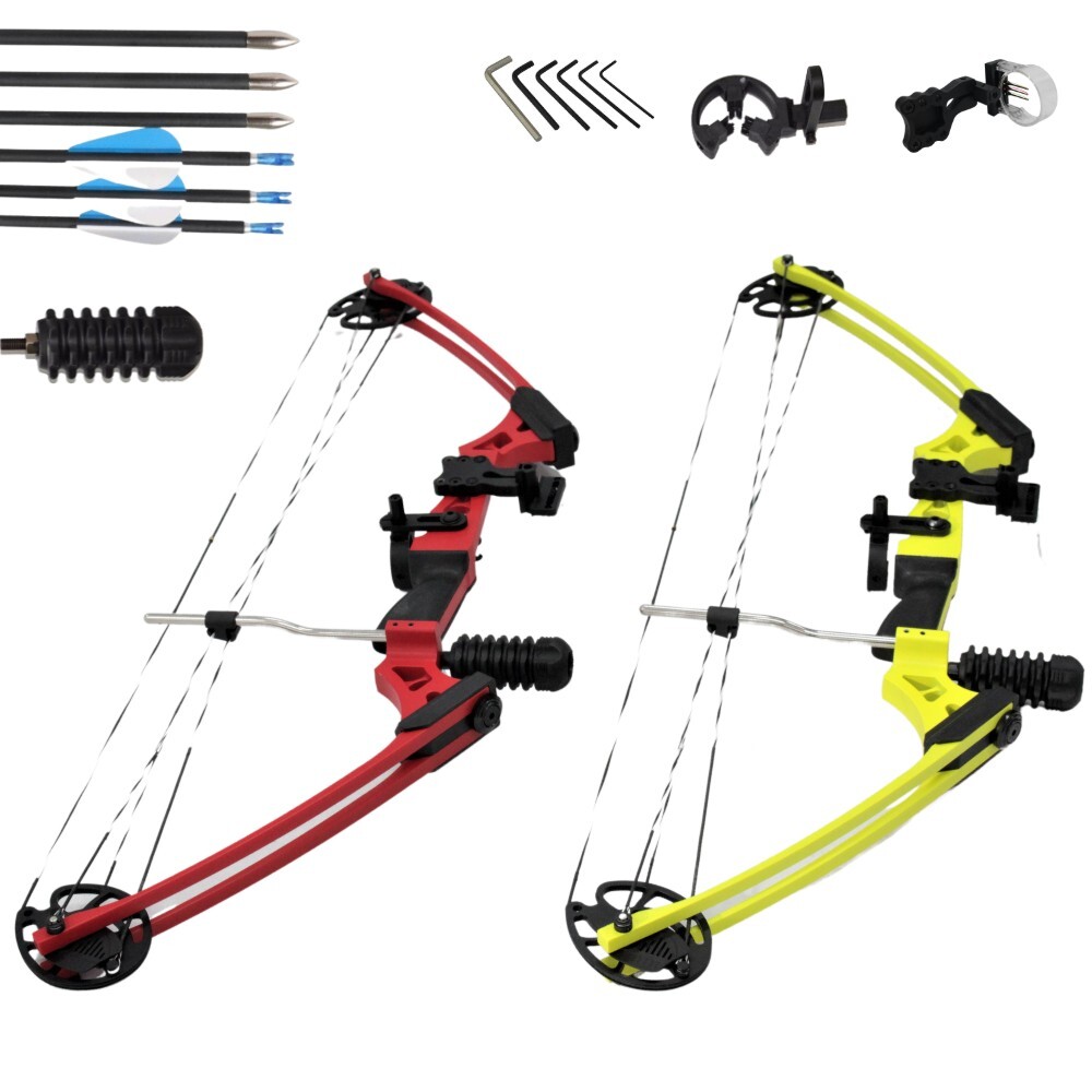 10-20lbs Red Yellow Compound Kids Junior Bow RIGHT HAND Target shooting