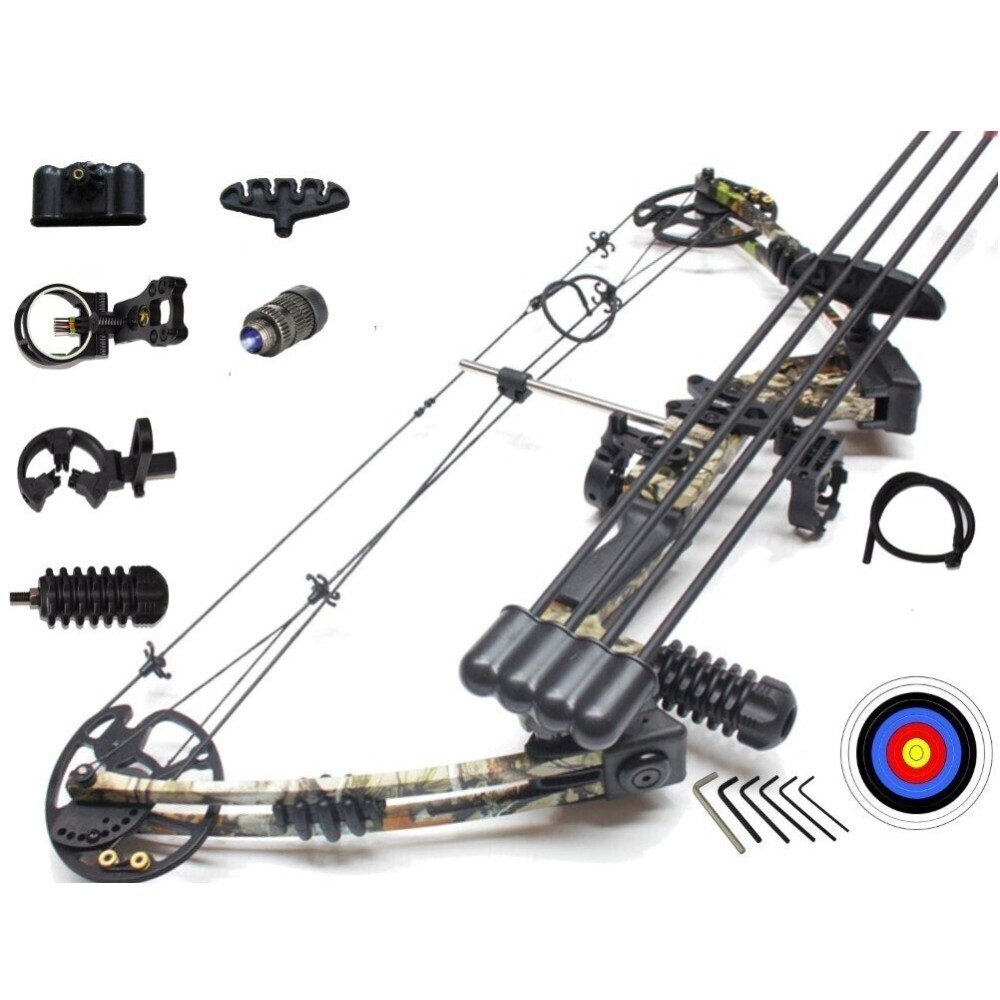 20-70lbs Camo Compound Bow + Accessories RH