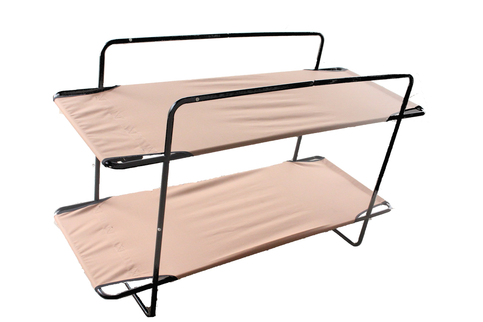 KHAKI DOUBLE BUNK BED STRETCHER BLACK