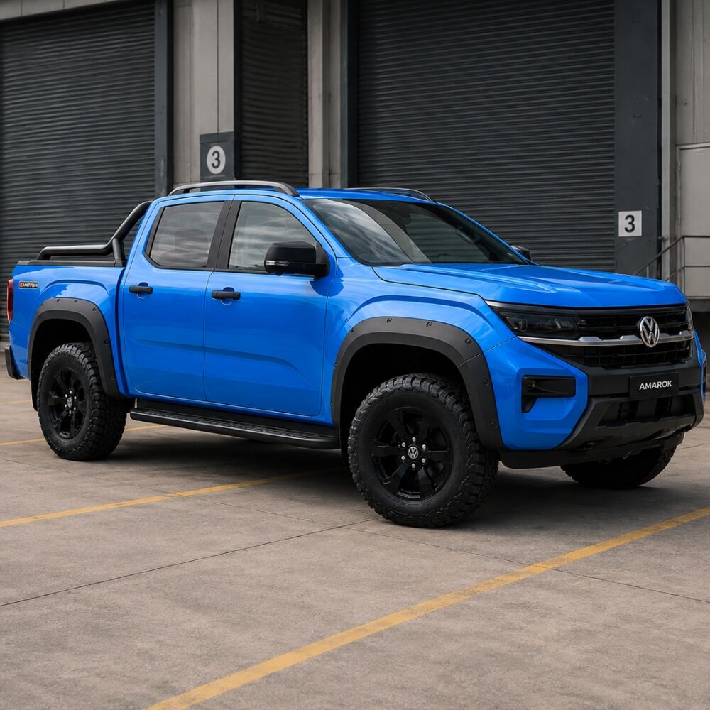 CLEARANCE CLEARANCE Pocket Style Matte Black Fender Flares with Sensor hole Suits Amarok 2023 Onwards Next Gen Dual Cab