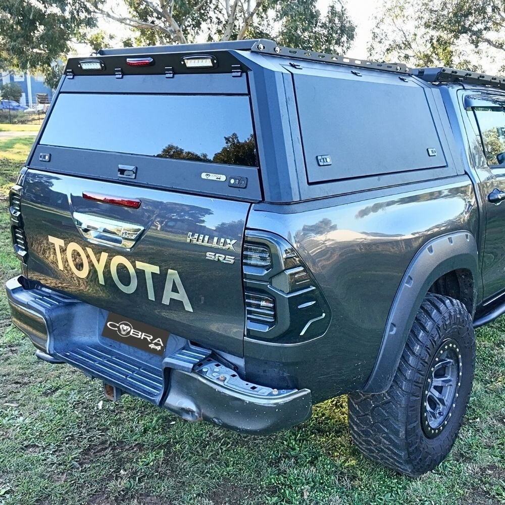CLEARANCE CLEARANCE Cobra 4x4 Gen 3 Aluminium UTE Tub Canopy fits Toyota Hilux 2005 - 2024 Tradie Black Aluminum Heavy Duty