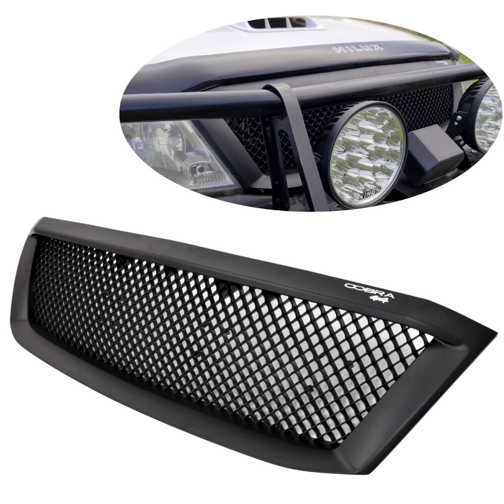 Front Matte Black Mesh Grill suitable for Toyota Hilux 2005 - 2011 Grille