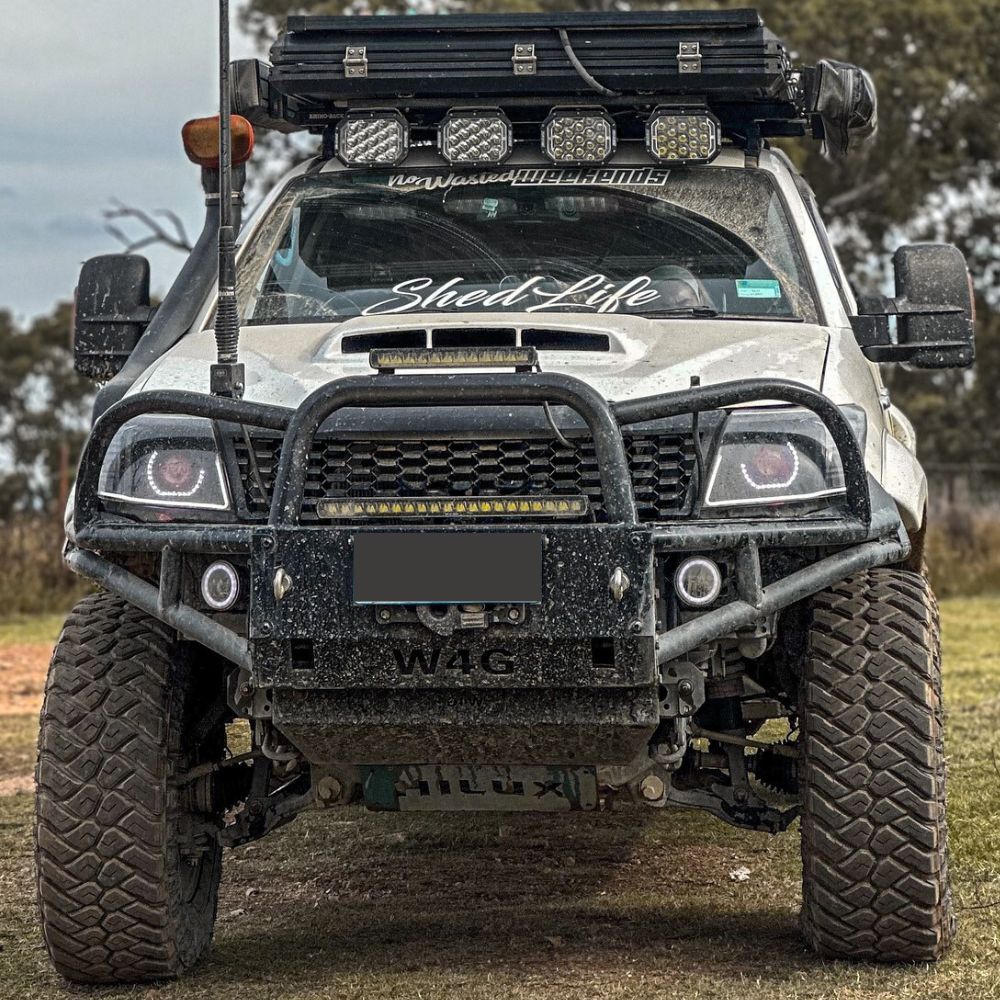 Front Matte Black Mesh Grill V2 suitable for Toyota Hilux 2012 - 2015  Grille Facelift