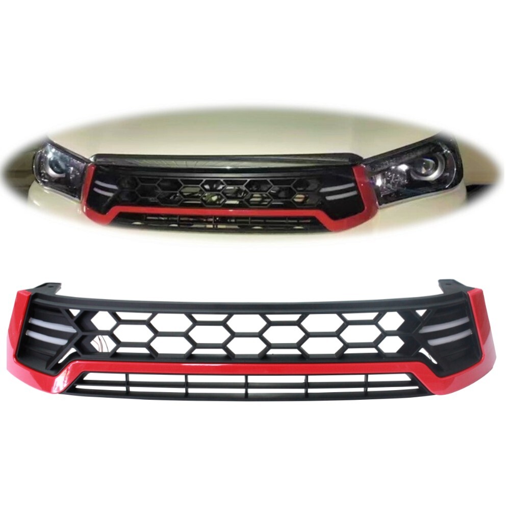 RED Grill With LED DRL suitable for Toyota Hilux 2015 - 2018