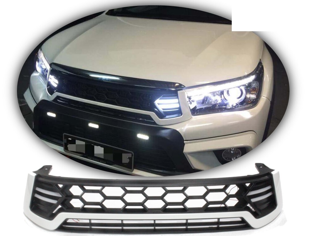WHITE Grill With LED DRL suitable for Toyota Hilux 2015 - 2018