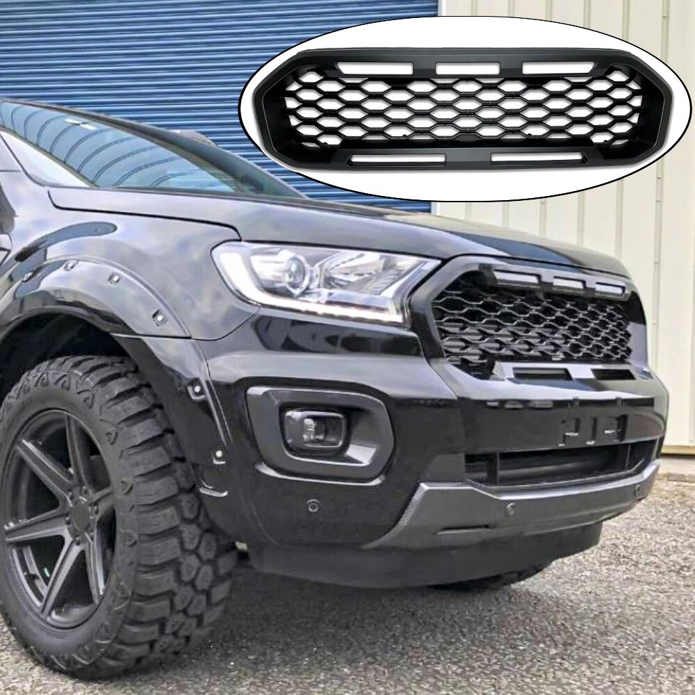 Front Mesh Grill Matte Black Fits Ford Ranger PX3 2018+