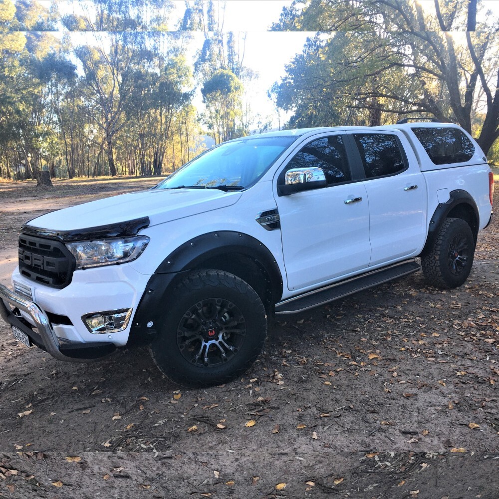 Slimline Pocket Style Matte Black Fender Flares for Ford Ranger PX3 2018 2019 onwards