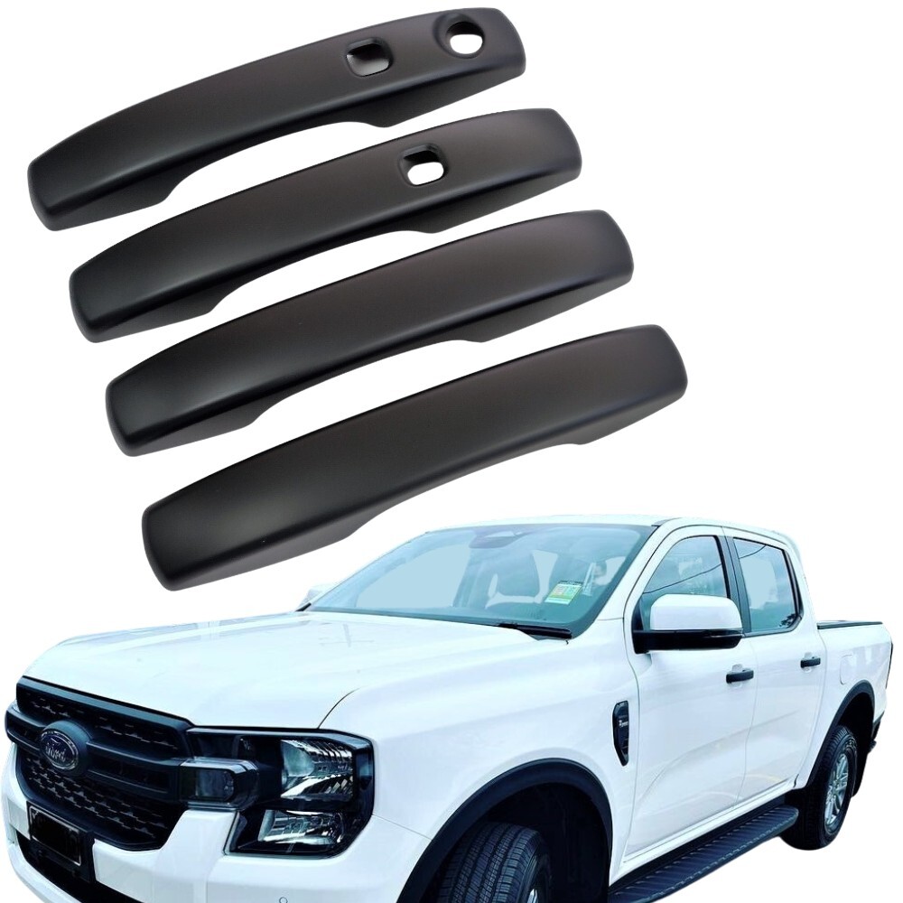 Door Handle Covers Matte Black FITS Ford Ranger Everest Next Gen 2022 + MY22 Smart Hole Keyless entry