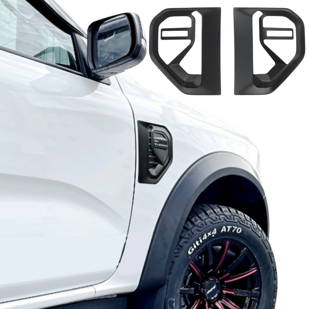 Matte Black Side Vent Wind Covers Fit Ford Ranger & Everest Next Gen 2022 2023 onwards MY22 