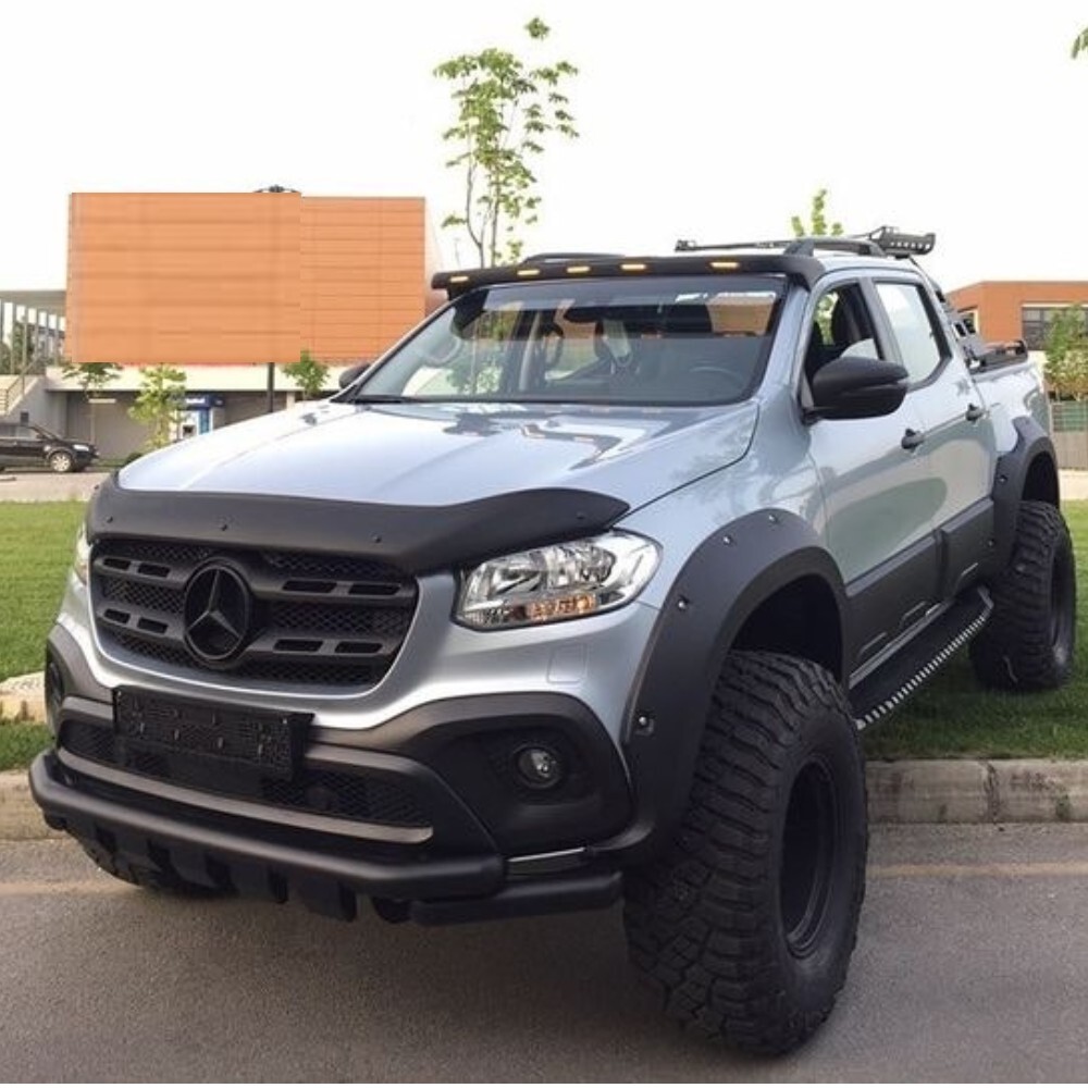 Satin Matte Black Pocket Style Fender Flares suits Mercedes Benz X-Class 2017 2018 2019 2020 X Class