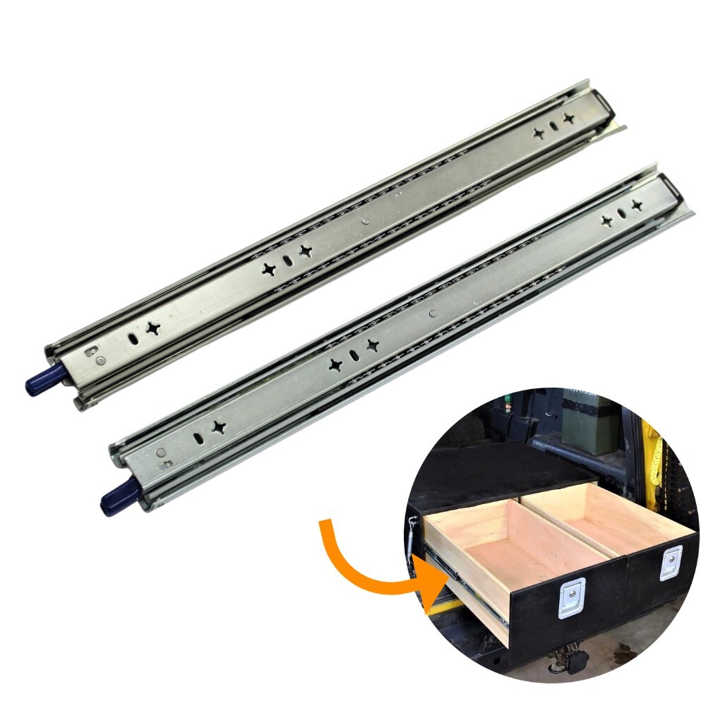 Cobra 4x4 125kg Pair Drawer Locking Slides Runners 500mm Trailer Draw Full Extension