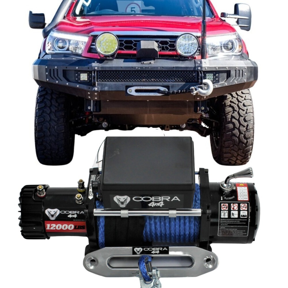 Cobra 4x4 12000 lbs 3 Stage Planetary Gear Electric Winch 12V 26m Synthetic Rope Wireless Remote 4wd Tow