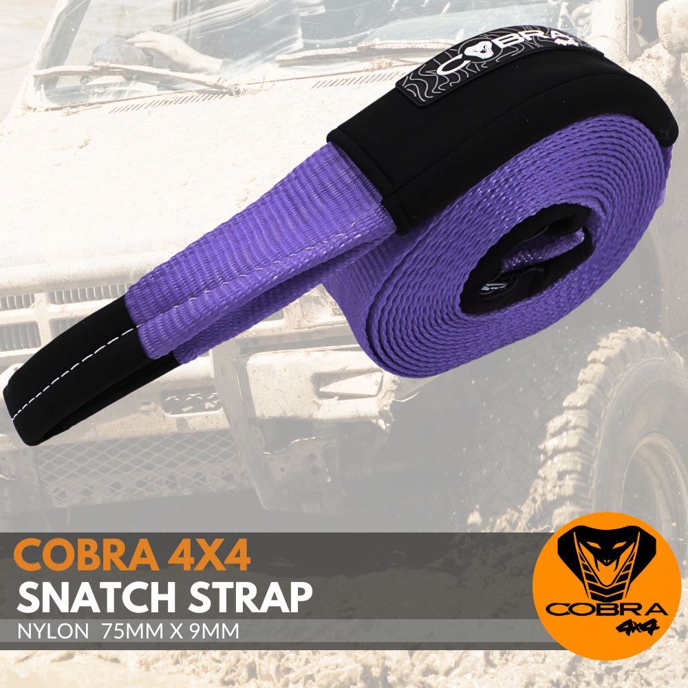 Cobra 4x4 11000kgs Recovery  Purple Towing Snatch Strap 9m Metre Tow Meter Nylon