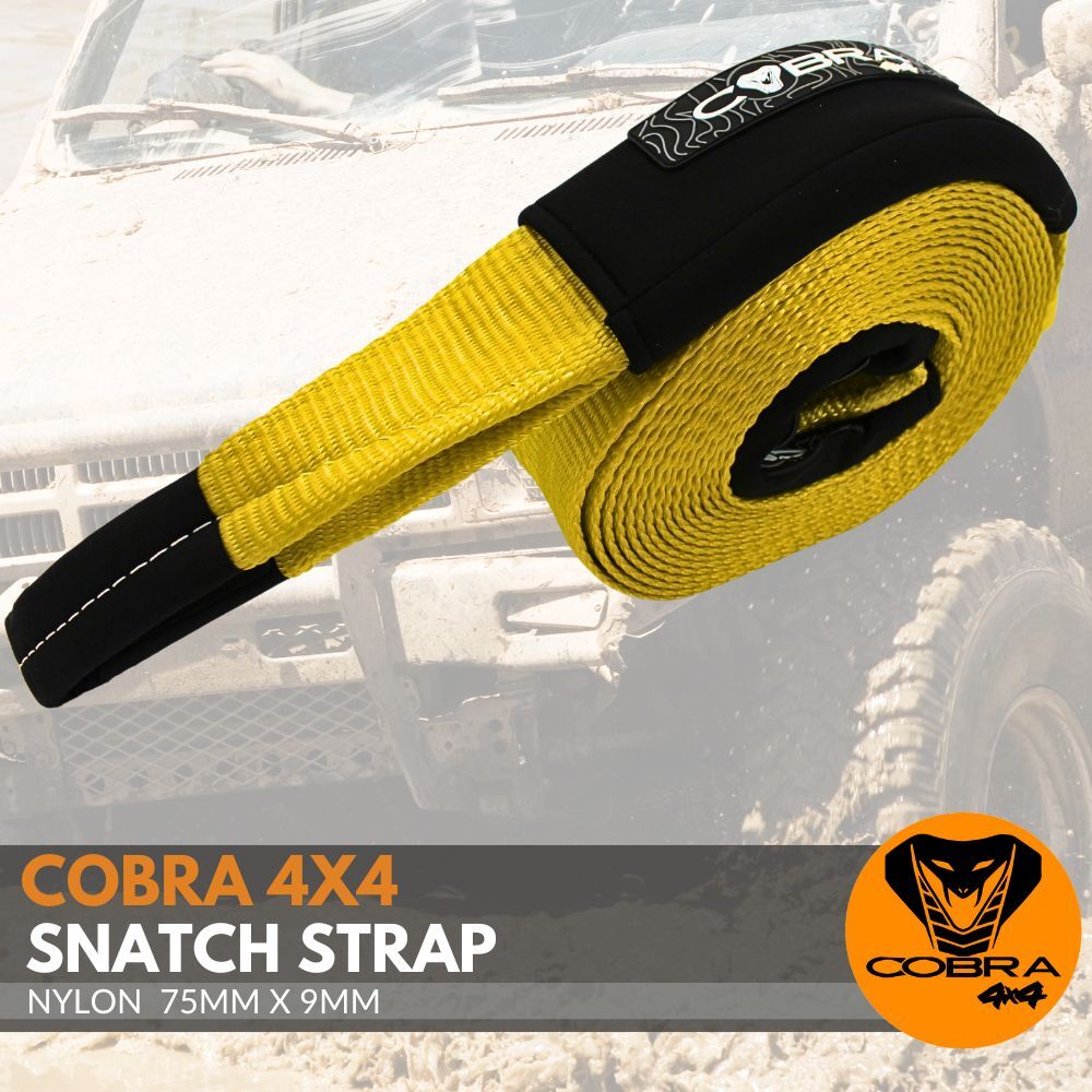 Cobra 4x4 11000kgs Recovery Yellow Towing Snatch Strap 9m Metre Tow Meter Nylon