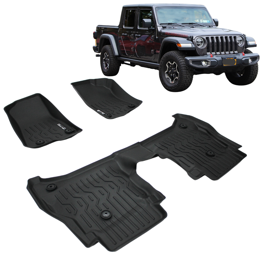 5D TPE Floor Mats Matts Liner suits Jeep JT Gladiator 2020 Onwards Carpet Plastic Rubber Mat