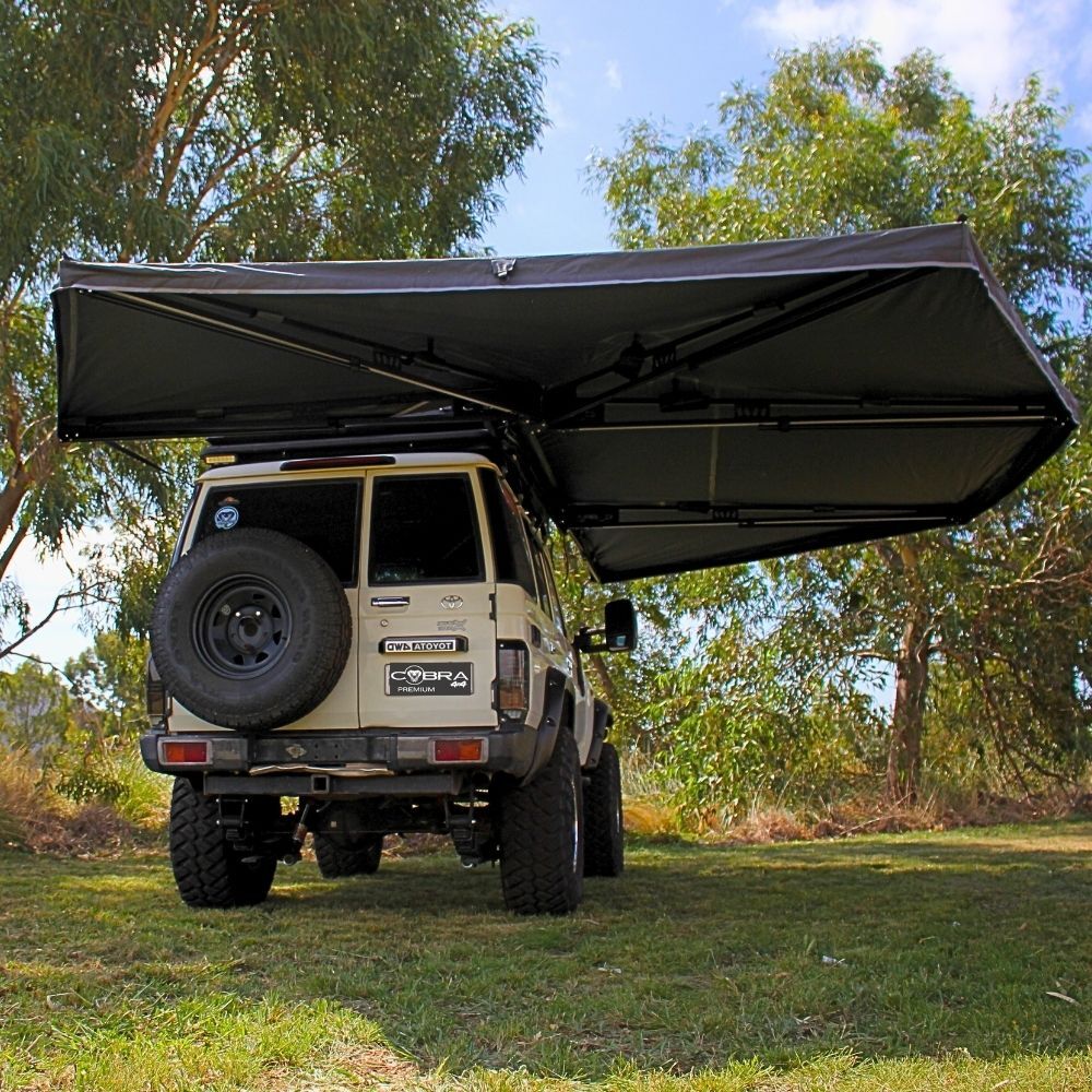 270 Degrees XL Freestanding Fox Awning Driver Right Side 300 GSM Polycotton Ripstop Canvas 2.5 Folded
