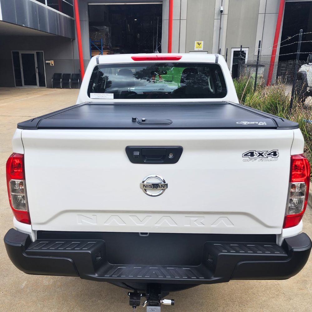 Cobra 4x4 Retractable Roller Shutter fits Nissan Navara D40 2005 - 2015 Tub Manual Tonneau Roll Cover Black