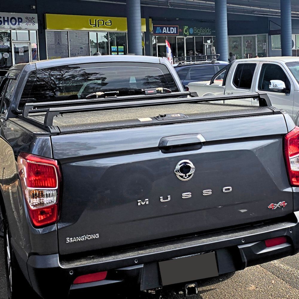 Cobra 4x4 Retractable Roller Shutter fits SsangYong Musso 2018 Onwards SWB Short Wheel Base Tub Manual Tonneau Roll Cover Black