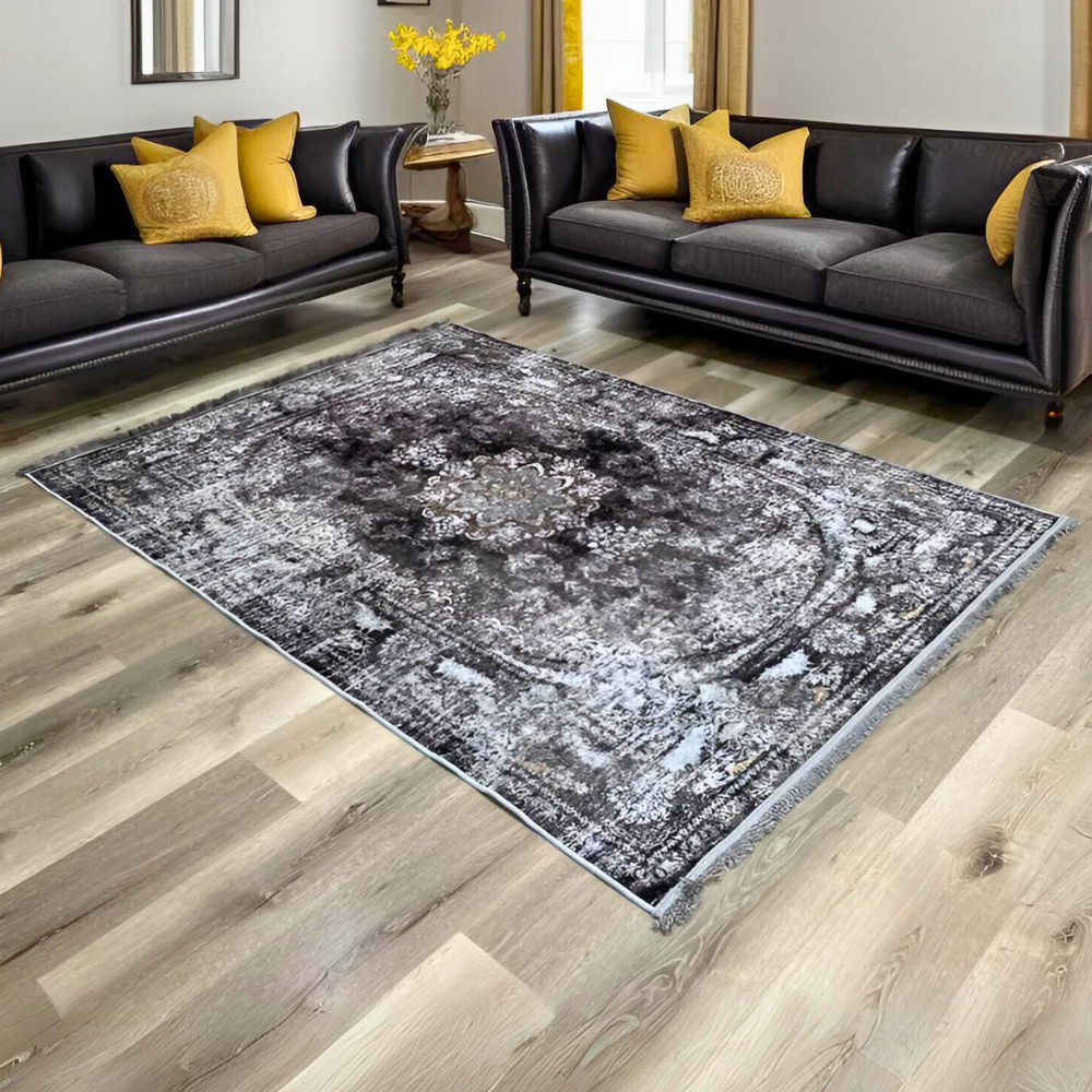 Grey Gold Splendor Turkish Turkey Made Floor Carpet Rugs Traditional Carpet Rug Large Bedroom Living Room Anti-Slip Modern 