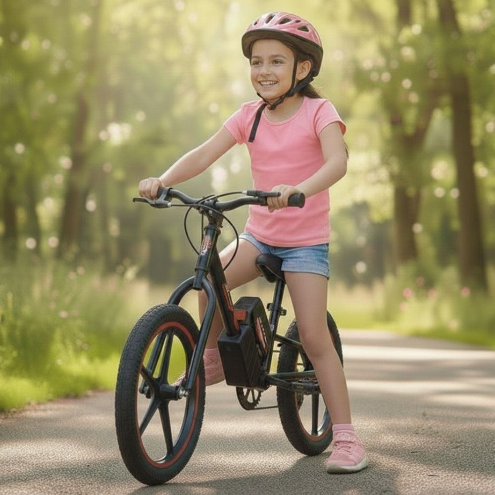 Kids Electric Balance Bike Red 250 W 21V 16" Powered Bicycle Child E-bike Children No Pedal