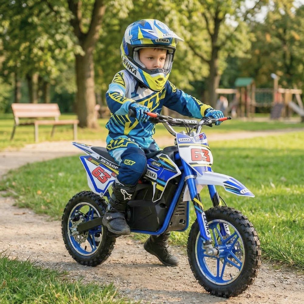 Ultimate Series Kids Electric 800W Dirtbike Dirt Bike Blue Ride On Motorcycle Motorbike Off Road Steel Blue Child