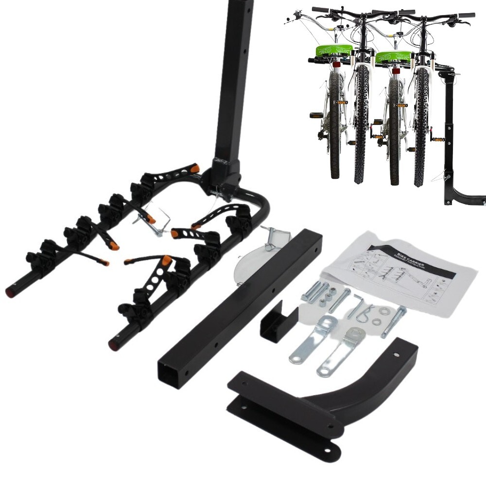 4 x Bicycles Hitch Bike Carrier Rack Tow Bar Heavy duty 160lbs Capacity Push Mountain BMX