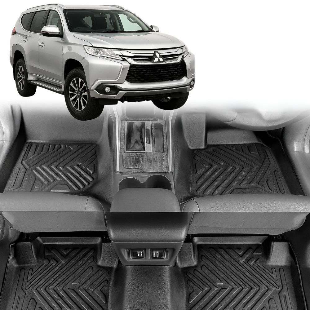 5D TPE Floor Mats Liner 3 Row Set suits Mitsubishi Pajero Sports 2016 Onwards Carpet Plastic Mat