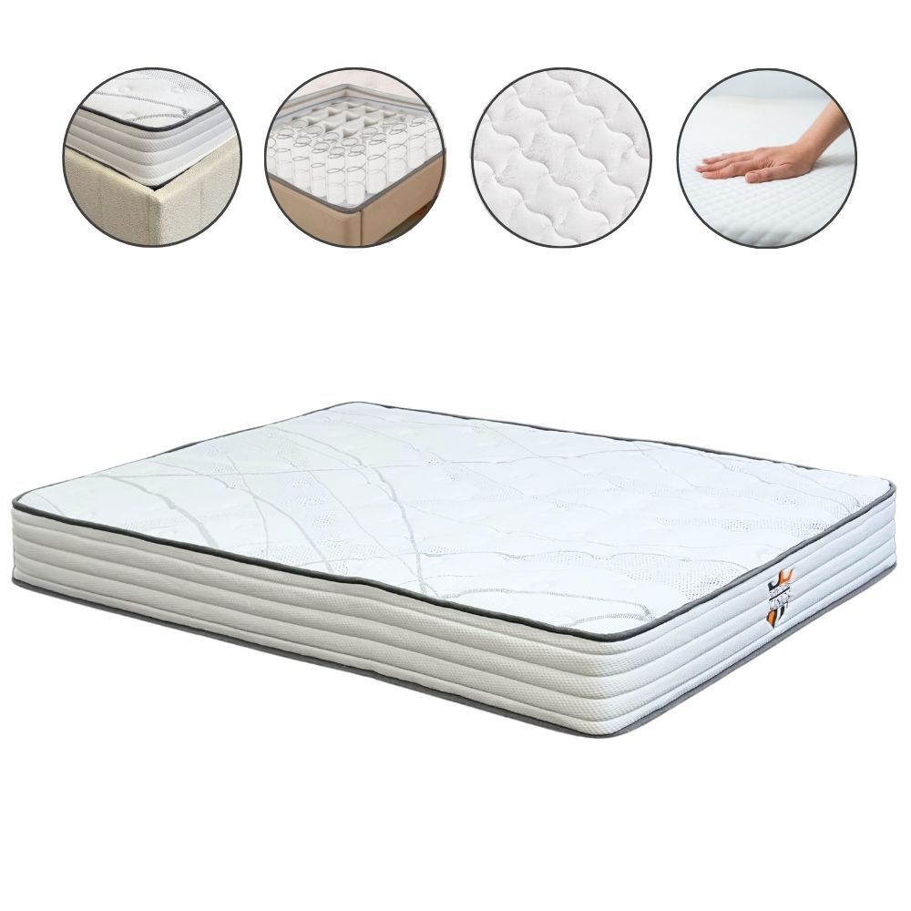 Comfortable Snooze Mattress Top Notch Pocket Spring Foam 24cm Thick Bed Futon Queen [Size: Queen]