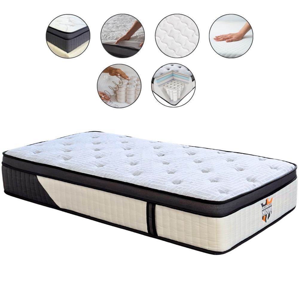 Comfortable Platinum Mattress Top Notch Pocket Spring Foam 30cm Thick Bed Futon Single [Size: Single]