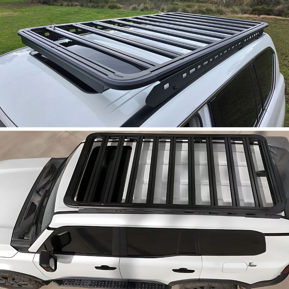 Premium Gen2 Cobra 4x4 Aluminium Roof Rack fits Landcruiser 300 series  230 x 125 cm Flat Platform Low Profile