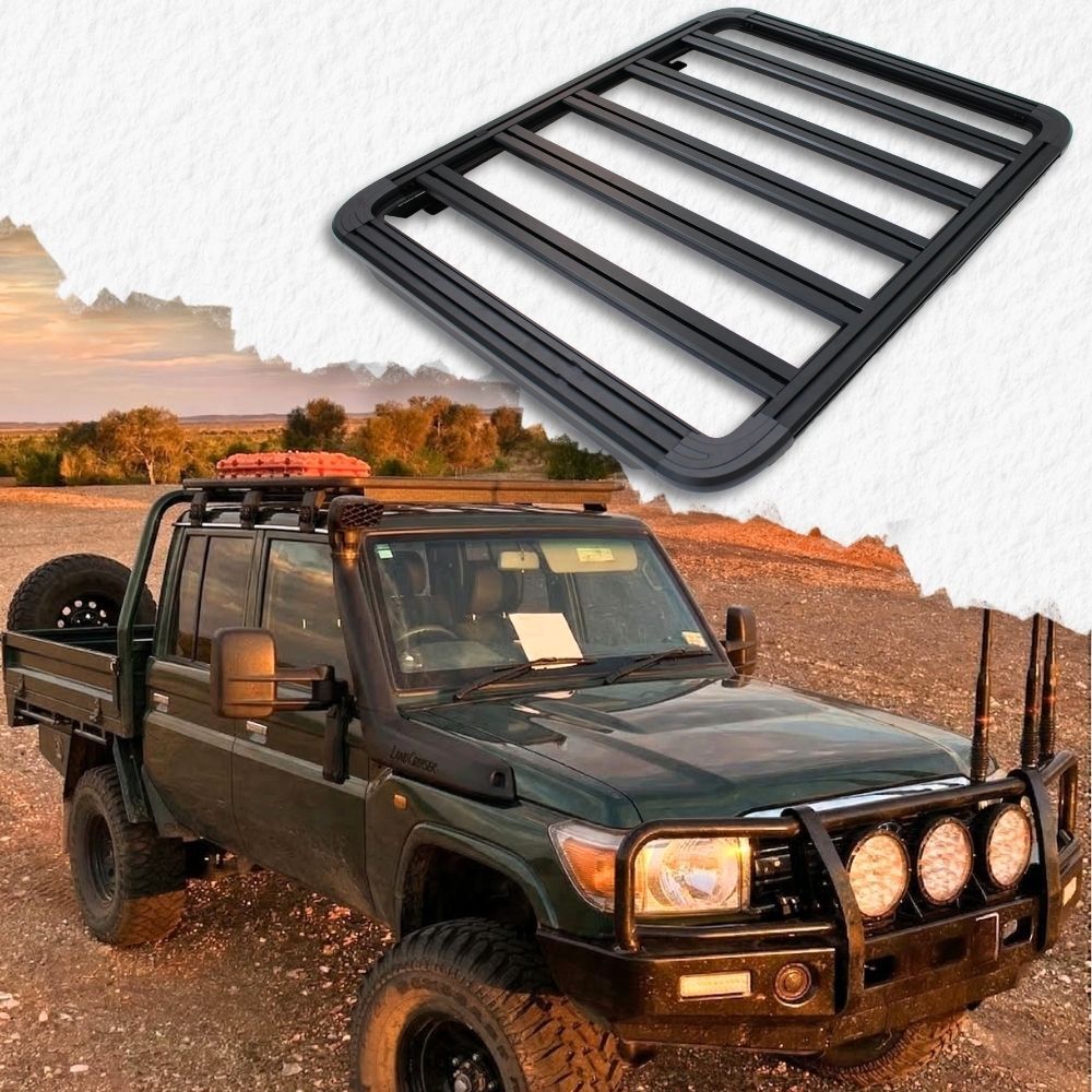 Premium Gen2 Cobra 4x4 Aluminium Roof Rack fits Landcruiser 79 Series Dual Cab 4WD Flat Platform Low Profile