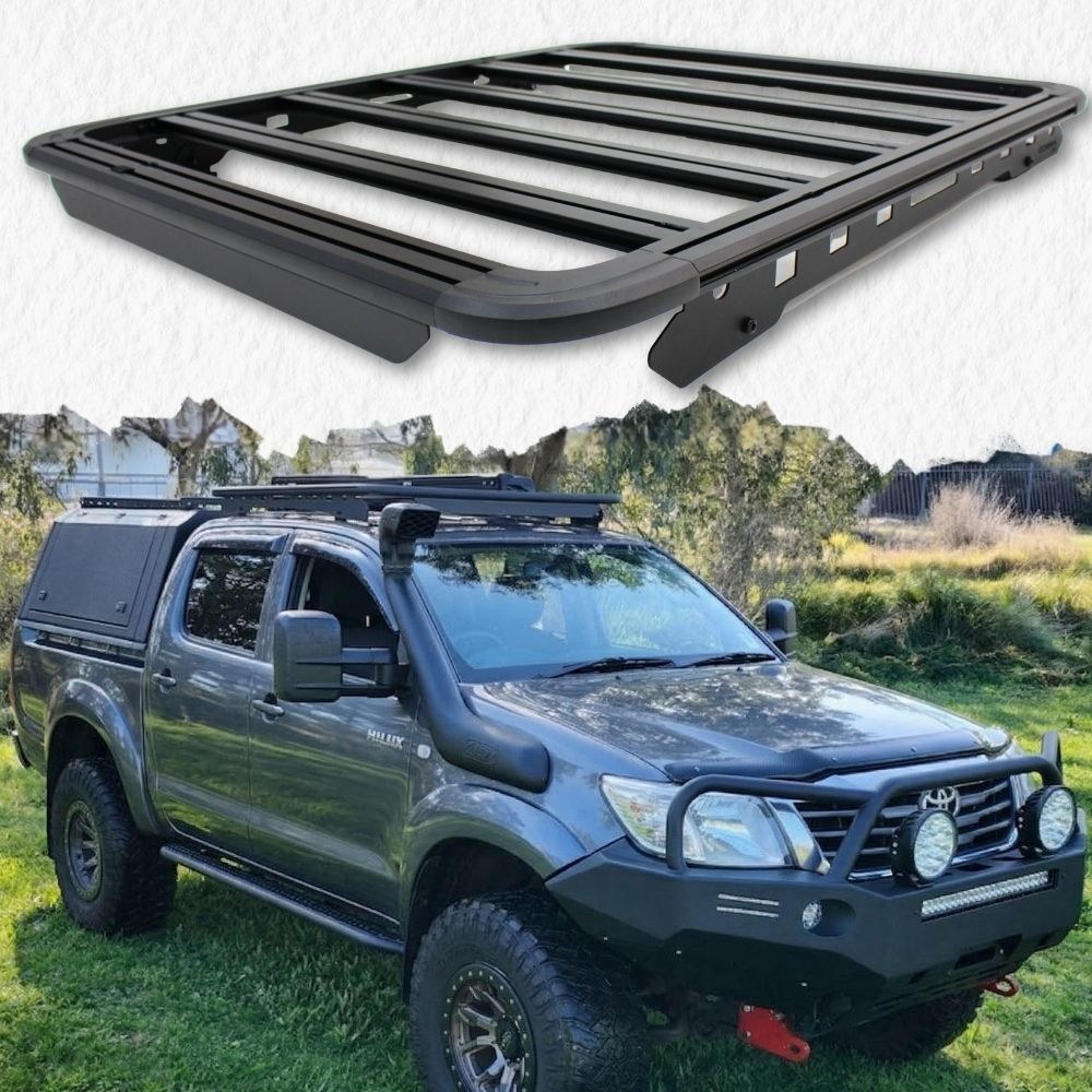 Premium Gen2 Cobra 4x4 Aluminium Roof Rack fits Toyota Hilux 2005 - 2015 N70 Dual Cab 140 x 125 cm Flat Platform Low Profile