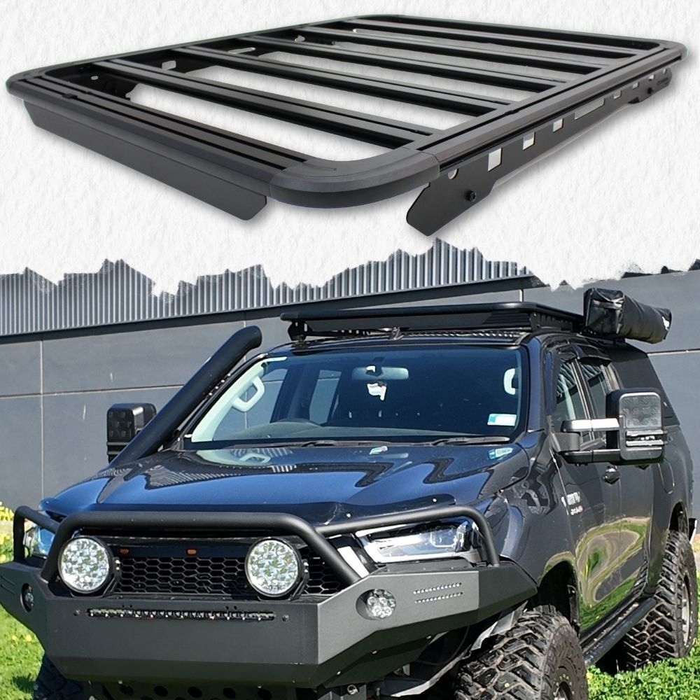 Premium Gen2 Cobra 4x4 Aluminium Roof Rack fits Toyota Hilux 2015 Onwards N80 Dual Cab 140 x 125 cm Flat Platform Low Profile