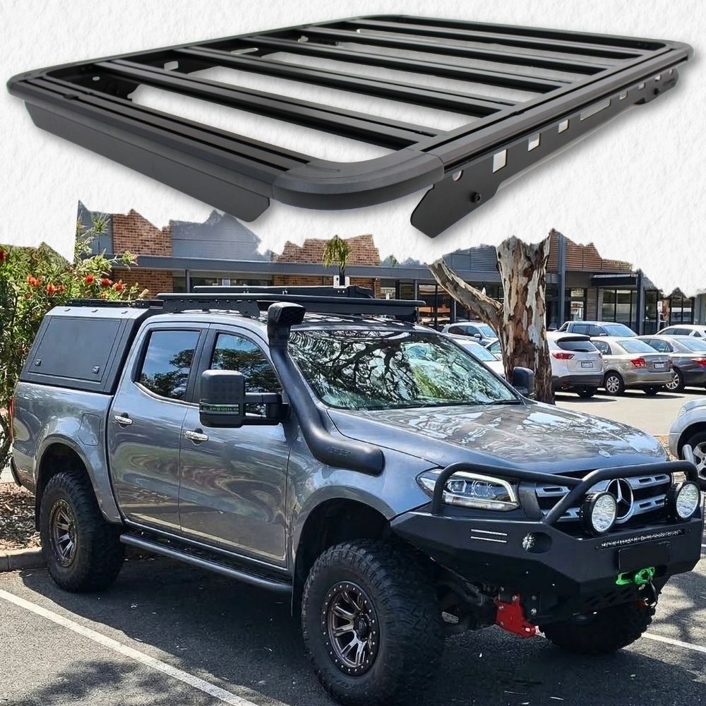 Premium Gen2 Cobra 4x4 Aluminium Roof Rack fits Mercedes Benz X-Class 2017 Onwards Dual Cab 140 x 125 cm Flat Platform Low Profile
