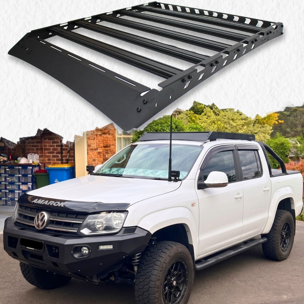 Dynamic Series Full length Roof Rack fits Volkswagen Amarok 2010 - 2022 Dual Cab Aluminium Platform Steel Onwards Low Profile