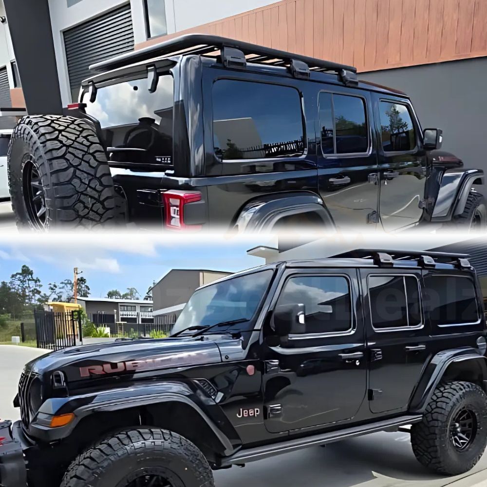 Premium Half length Roof Rack fits Jeep JL JT Wrangler Gladiator Aluminium 160 x 140cm Flat Platform Steel Low Profile