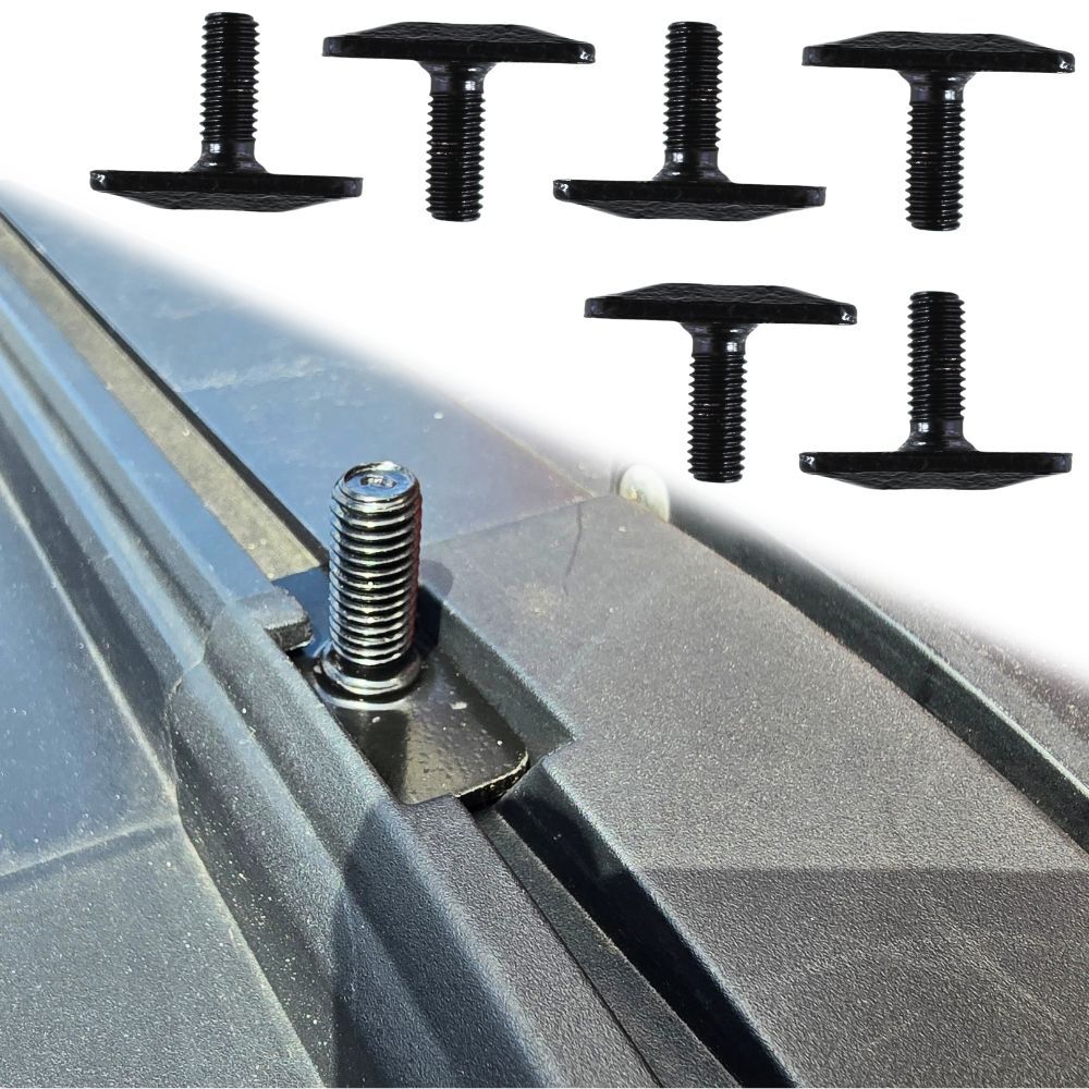 Cobra 4x4 6x Black M8 x 160mm T Bolts Black Stainless Steel Suits Channels Roughly 10mm Open Screws
