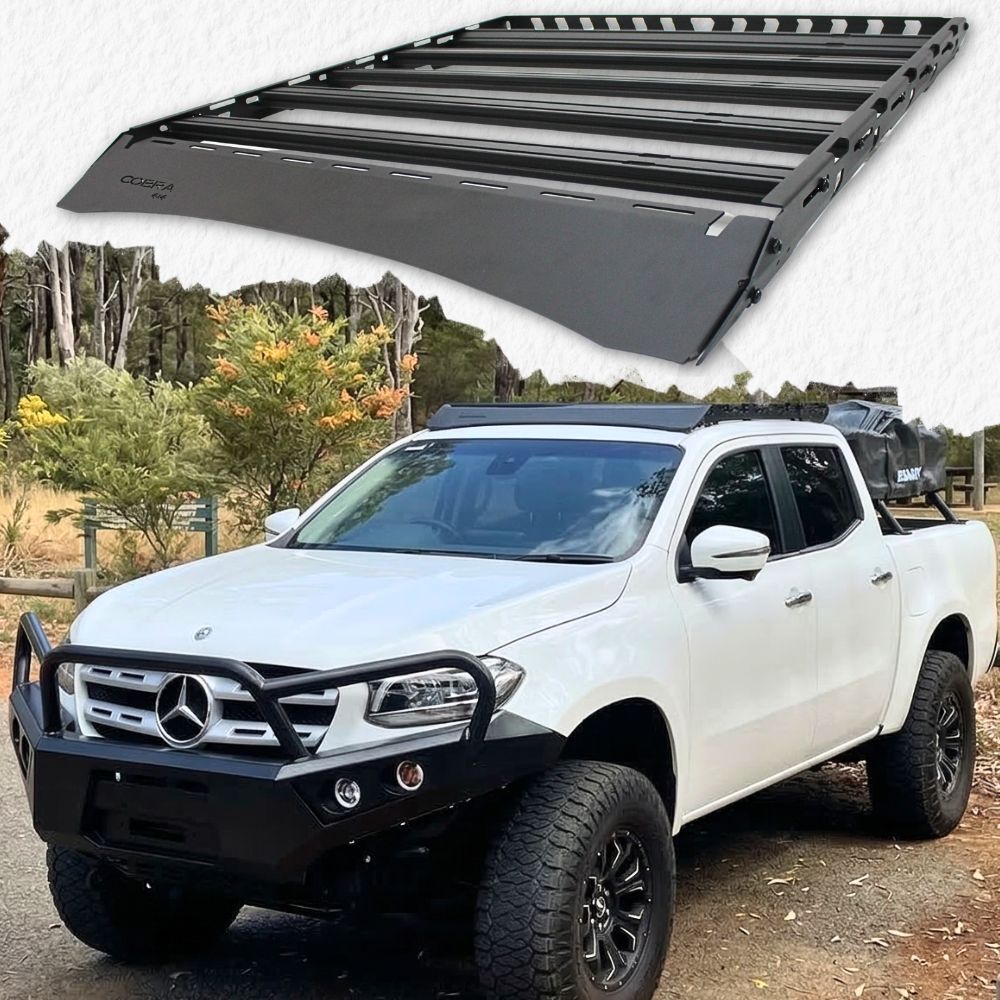 Dynamic Series Full length Roof Rack fits Mercedes Benz X-Class 2017 Onwards Aluminium Platform Steel Dual Cab Low Profile