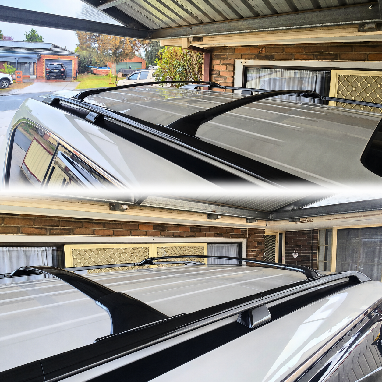2 x Premium Aluminium Black Roof Cross Bars Suits Nissan Patrol Y62 with Roof Rails Luggage Carrier